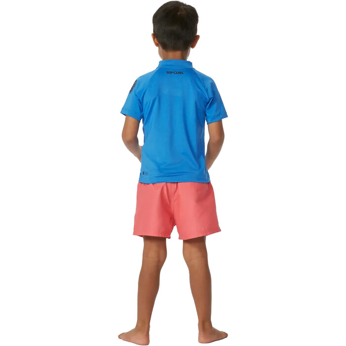 2024 Rip Curl Toddler Brand Wave UPF Short Sleeve Rash Vest TNQTRV - Blue Gum